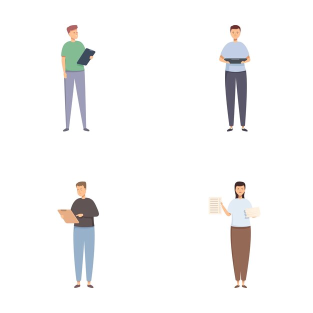 Conjunto de profesionales con documentos y computadoras portátiles