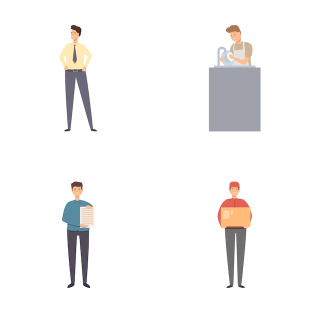 Conjunto de profesionales de los negocios en varias poses