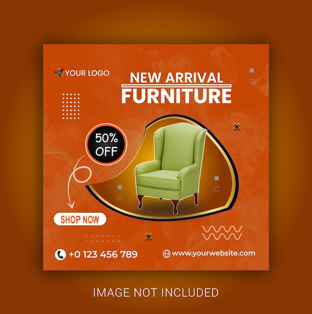 Conjunto de publicaciones de Instagram de muebles modernos Vector Premium