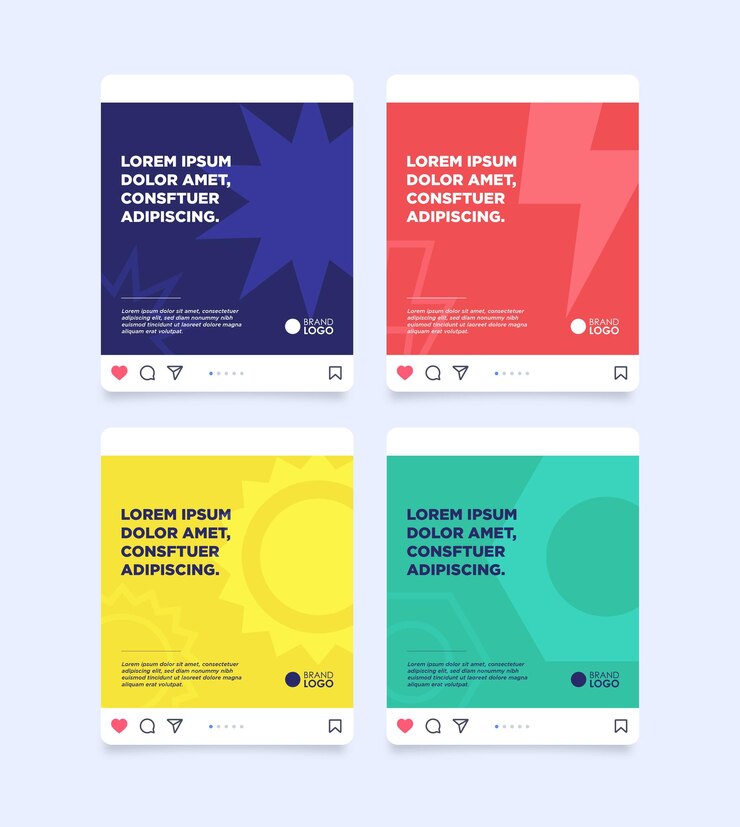 Vector el conjunto de publicaciones de tipografía de las redes sociales