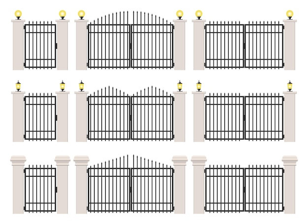 Conjunto de puerta de hormigón y acero aislado sobre fondo blanco.