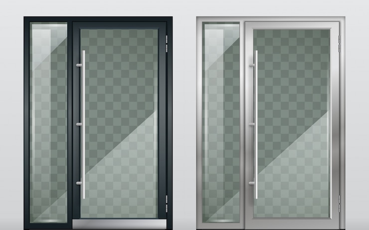 Vector conjunto de puertas de entrada modernas negro blanco
