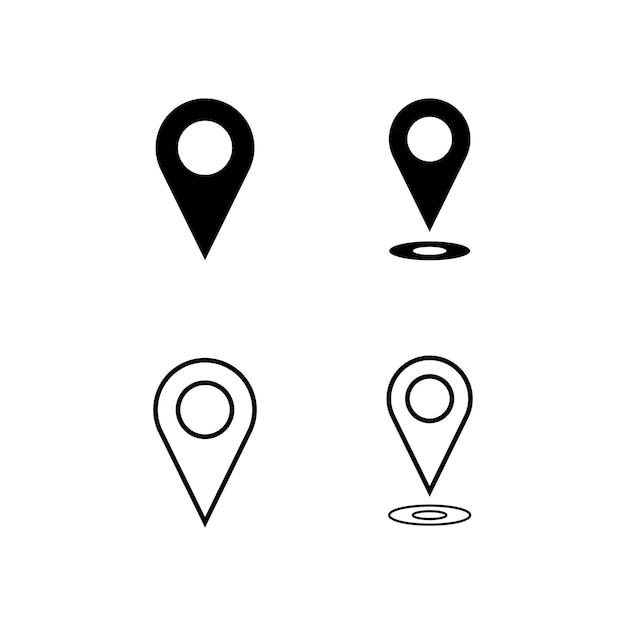 conjunto de punteros de mapa de íconos de ubicación