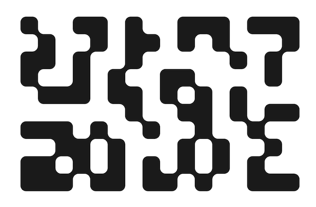 conjunto de puntos circulares conectados de líquido negro patrón de metabolas en formas geométricas abstarctas blancas