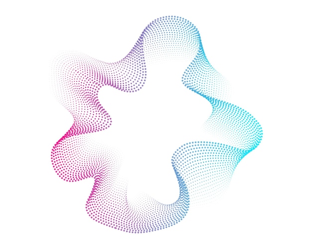 Conjunto de puntos de sonido de neón multicolores ondas espectro radial de la curva de sonido plantilla colorida para carteles de música y pancartas espectro radiel vectorial
