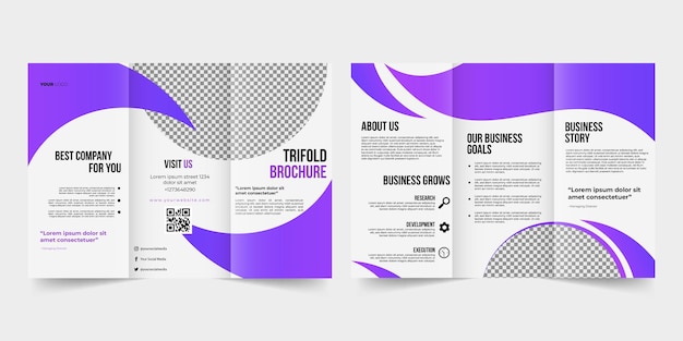 Conjunto púrpura de diseño de volante para negocios Abstracto con ilustración vectorial de color en el fondo