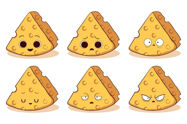 Vector conjunto de queso lindo