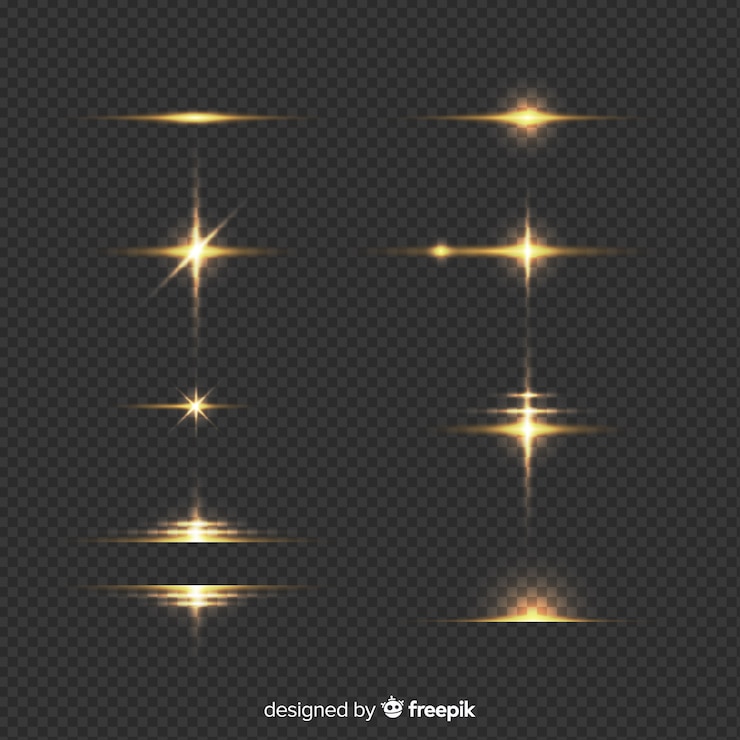 Vector conjunto de ráfagas realistas de efecto de luz