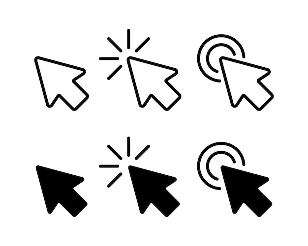 Vector conjunto, de, ratón, cursor, iconos