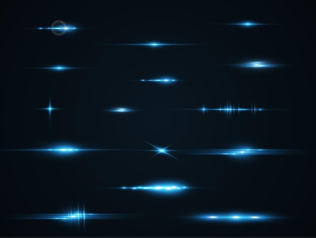 Conjunto de rayos de luz brillantesLuz brillante en el fondo