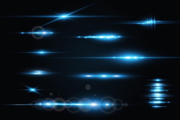 Conjunto de rayos de luz brillantesLuz brillante en el fondo