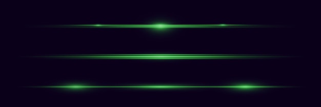 Conjunto de rayos de luz Líneas de luz y deslumbramiento Resaltes horizontales de neón