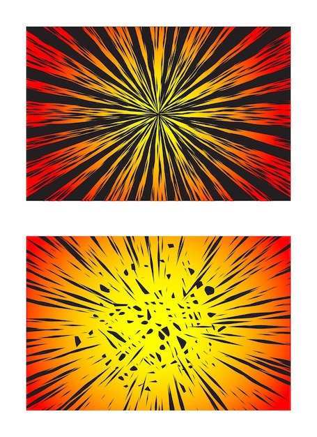 Conjunto de rayos solares o auge de explosión para libros de historietas Vector de fondo radial