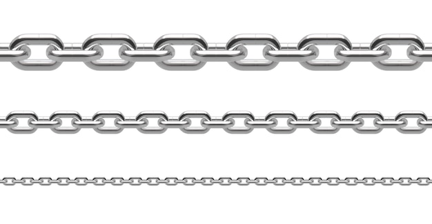 Conjunto realista horizontal de cadenas de acero Gratis