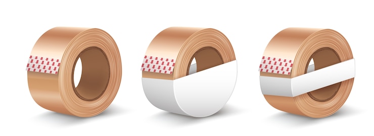 Vector conjunto realista de maquetas de cinta adhesiva