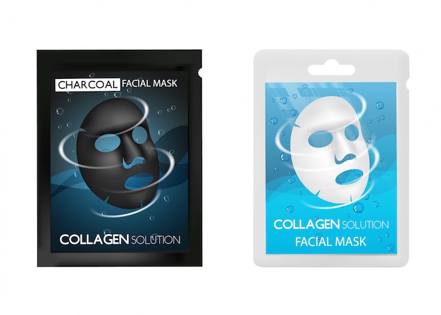 Conjunto realista de paquete de máscara facial