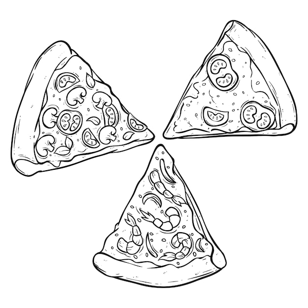 conjunto de rebanada de pizza