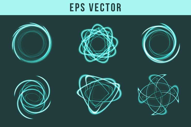 Vector conjunto de recursos gráficos de elemento de vector aislado de efecto especial azul