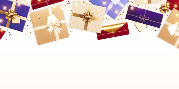 Conjunto de regalos de estilo realista