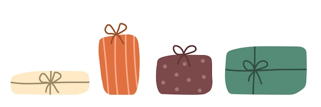 Un conjunto de regalos Regalos para Navidad Ilustración vectorial