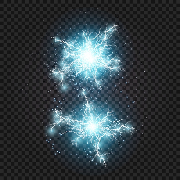 Conjunto de relámpagos Efectos de iluminación mágicos y brillantes.