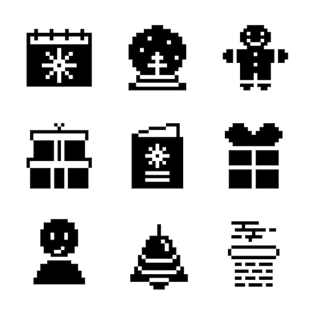 Conjunto de relleno vectorial de invierno de 8 bits