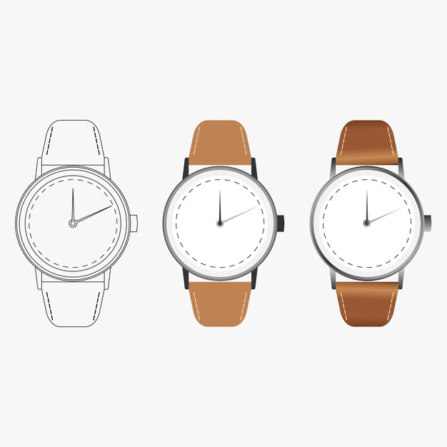 Vector conjunto de relojes clásicos para hombre.