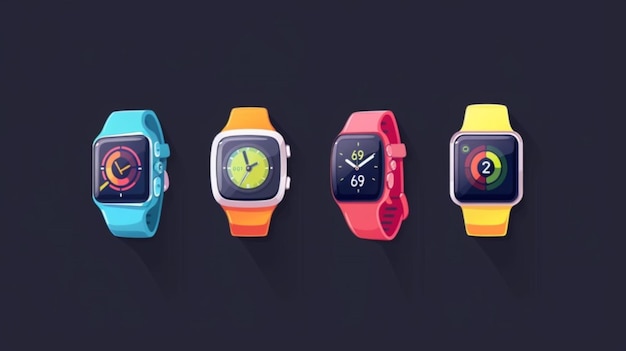 Vector conjunto de relojes inteligentes