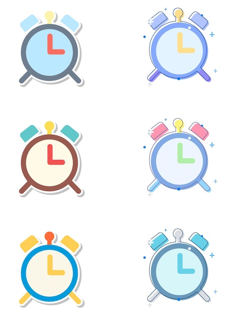 Vector un conjunto de relojes con la letra l en ellos