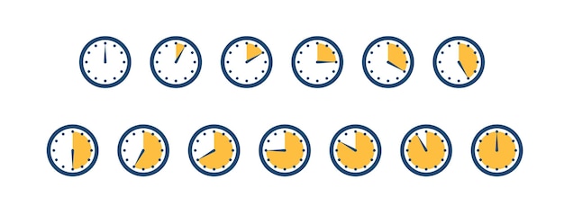 Conjunto de relojes temporizadores minutos restantes segundos restantes