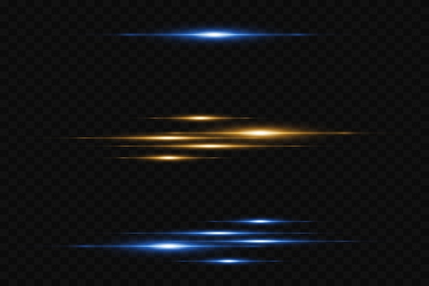 Conjunto de resaltos horizontales Líneas de luz láser Rayas de neón flash de efecto especial