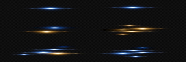 Conjunto de resaltos horizontales Líneas de luz láser Rayas de neón flash de efecto especial