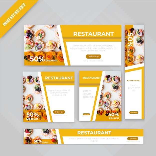 Conjunto de restaurante banner