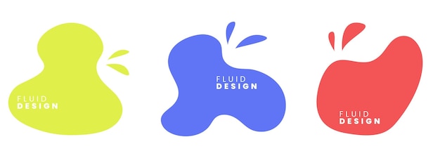 Conjunto de resúmenes de manchas fluidas con color gradiente Fondo para el diseño de tarjetas o plantillas para folletos