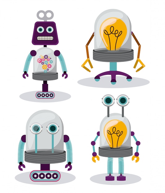 Conjunto de robots locos