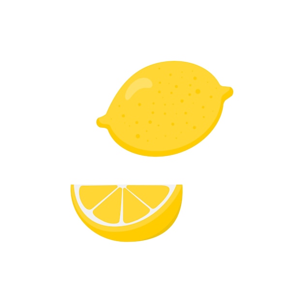 Un conjunto de rodajas de limón y limón sobre un fondo blanco. ilustración vectorial