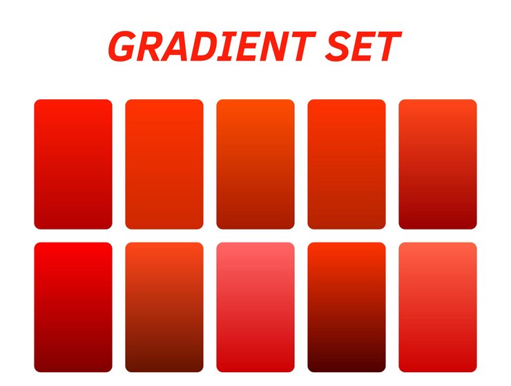 Vector un conjunto rojo y naranja de cuadrados con los cuadrados rojos y negros