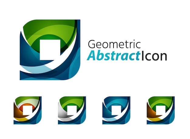 Conjunto de rombo cuadrado de logotipo de empresa geométrica abstracta
