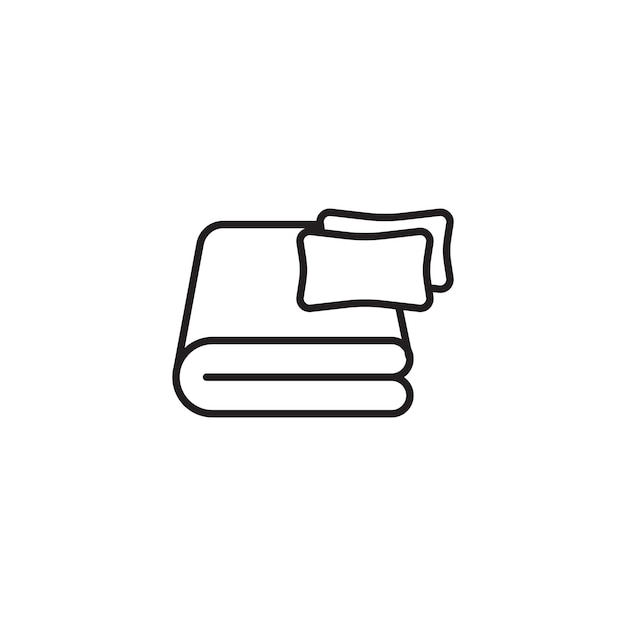 Conjunto de ropa de cama con almohadas conjunto de iconos de diseño de edredón de hotel símbolo vectorial en un estilo negro lleno y delineado signo de manta de comodidad para el hogar