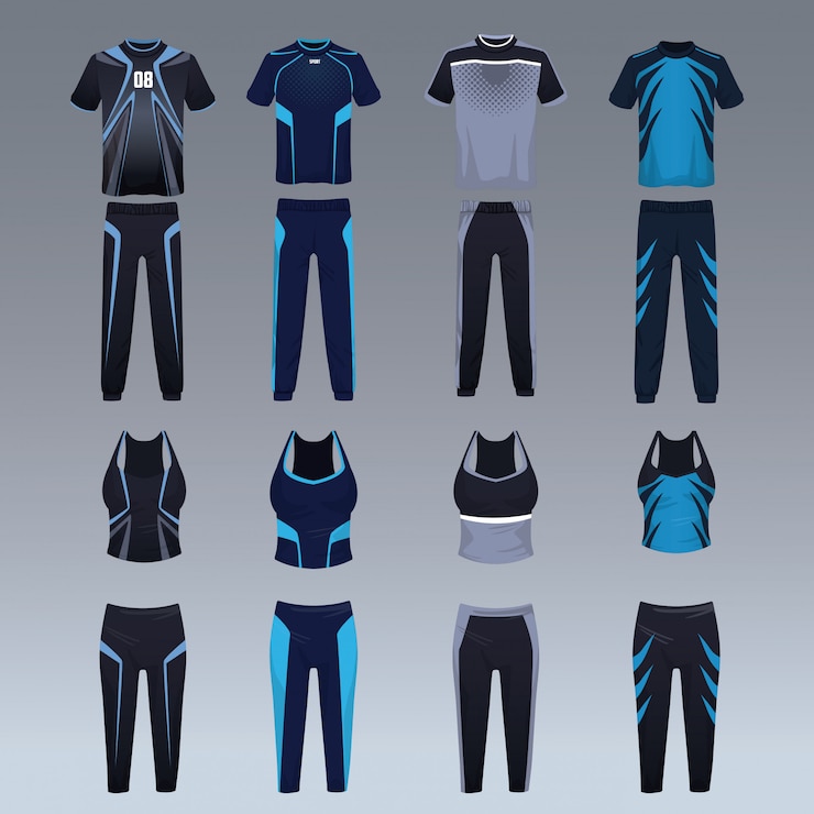 Vector conjunto de ropa deportiva para atletas