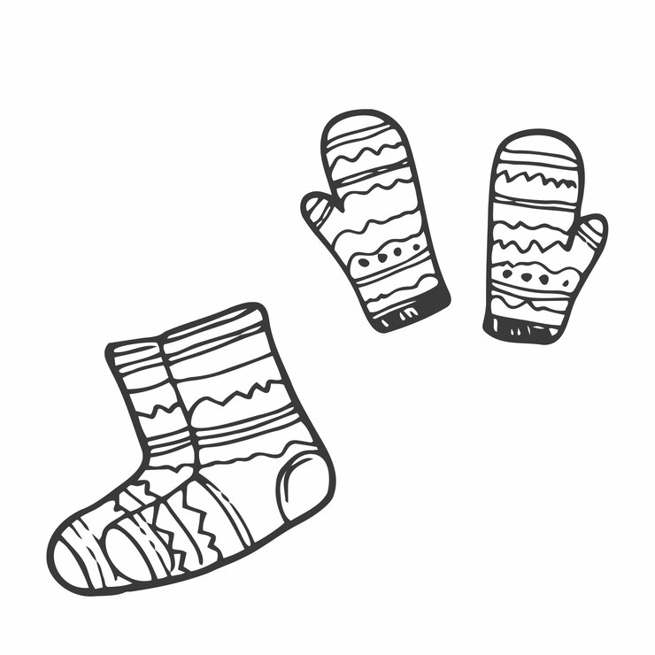 Vector un conjunto de ropa de invierno, una bufanda, un sombrero, manoplas, ilustración vectorial con prendas de vestir para col