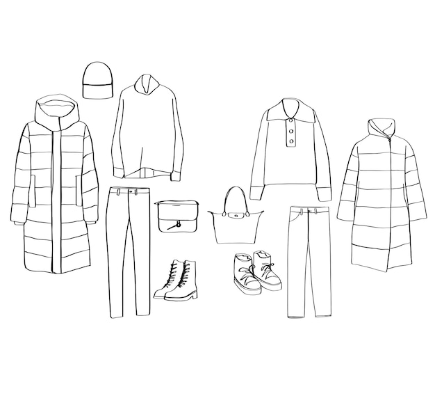 Conjunto de ropa de mujer chaqueta Sketch Down suéter traje deportivo bolso zapatos
