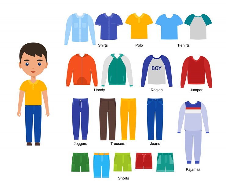Vector conjunto de ropa de niño