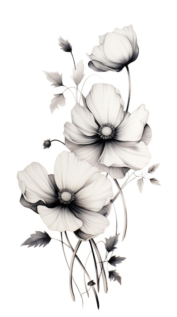 Conjunto de rosas decorativas con hojas silueta de flor ilustración vectorial