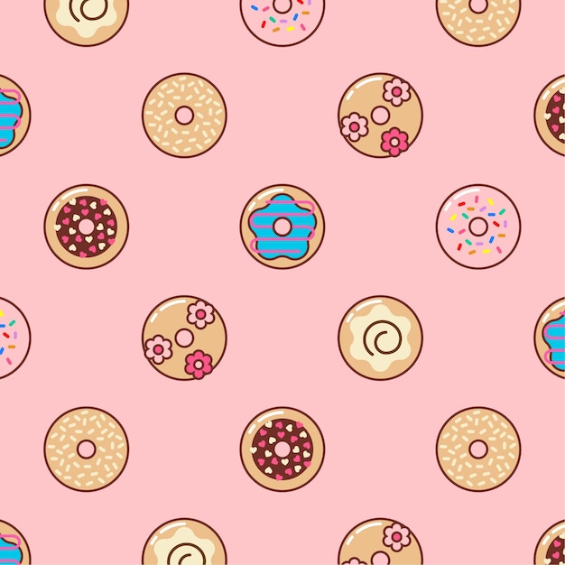 Vector conjunto de rosquillas esmaltadas de fondo de postre