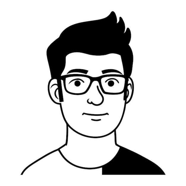 Conjunto de rostros de hombres vectoriales hipsters