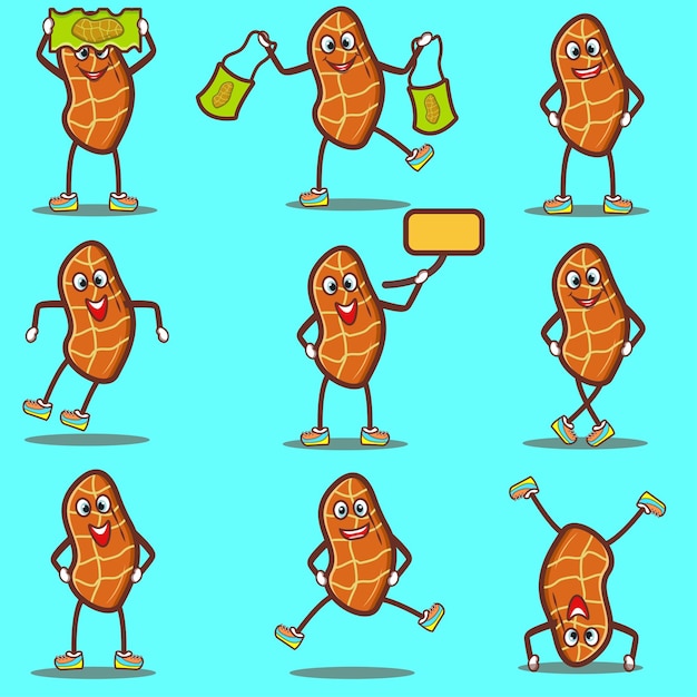 conjunto de salmón como personajes de carne de dibujos animados. Expresión diferente para la ilustración de vector de carácter lindo