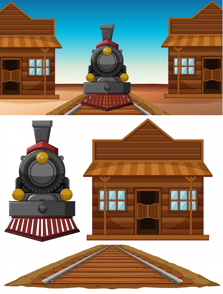 Vector un conjunto de salón y tren