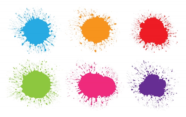 Conjunto de salpicaduras de colores