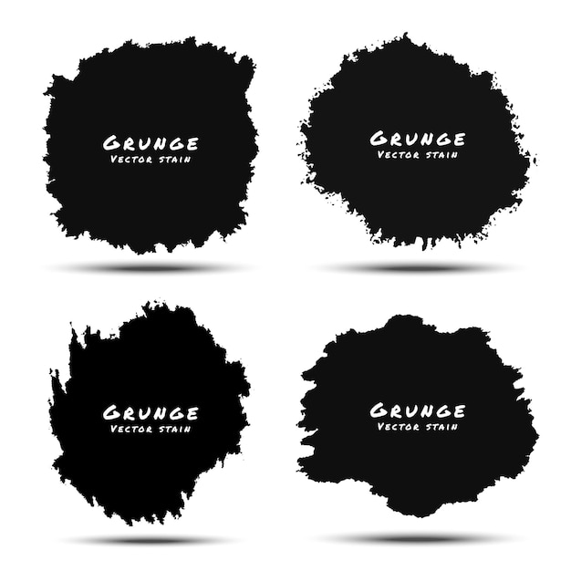 Vector conjunto de salpicaduras de grunge acuarela negra